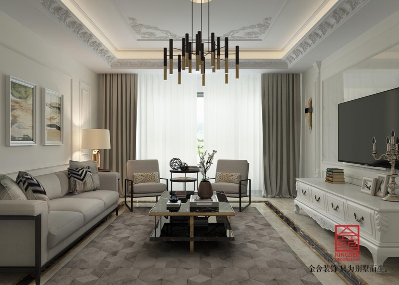 融創(chuàng)中心217平米法式風格裝修效果圖