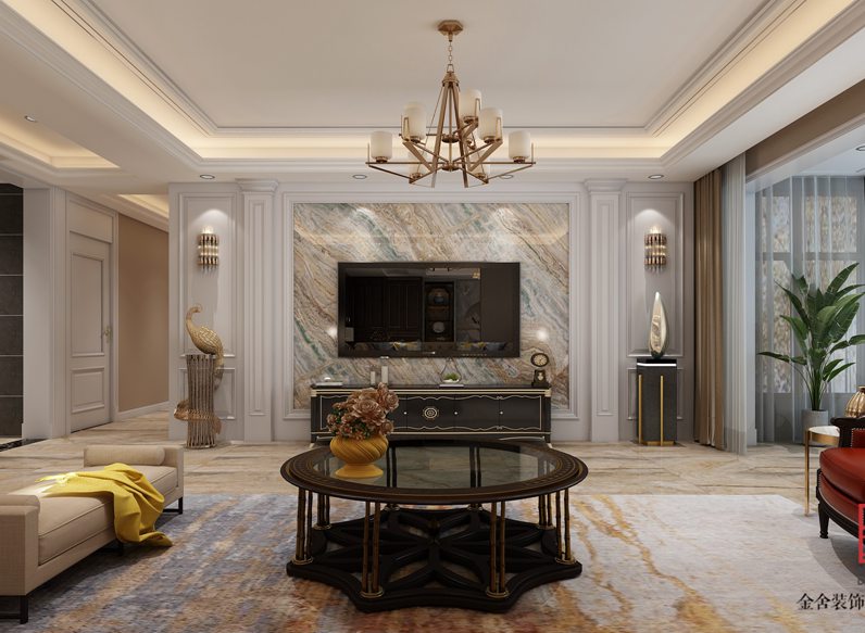 深州國(guó)賓壹號(hào)200平米美式風(fēng)格裝修效果圖