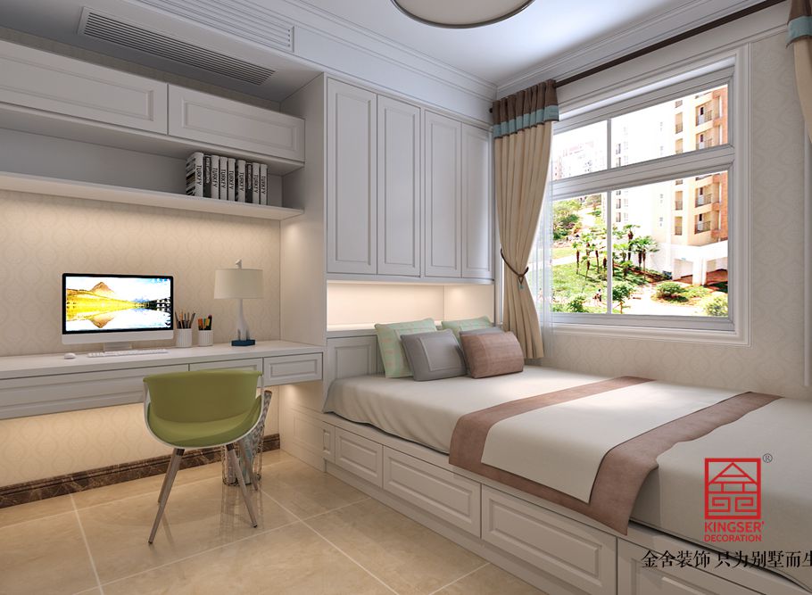 國(guó)賓壹號(hào)108平米美式風(fēng)格裝修效果圖