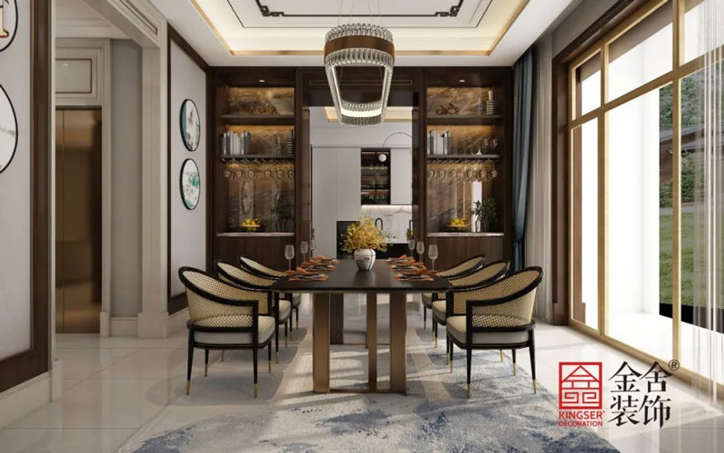 西山林語1400㎡新中式別墅裝修實(shí)景