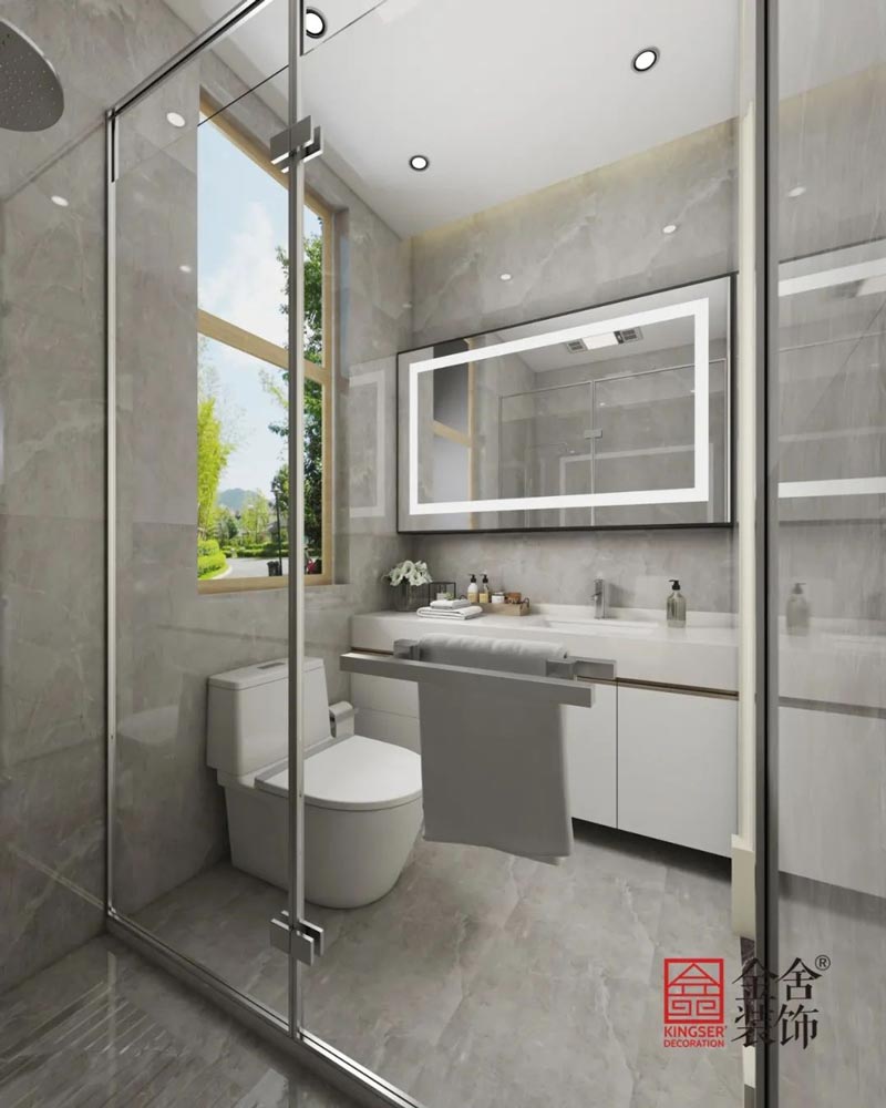 西山林語1400㎡新中式別墅裝修實(shí)景