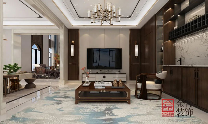 西山林語1400㎡新中式別墅裝修實(shí)景