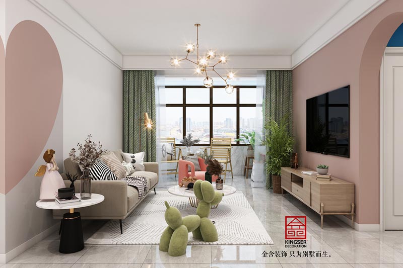 恒大御景半島裝修設計-客廳