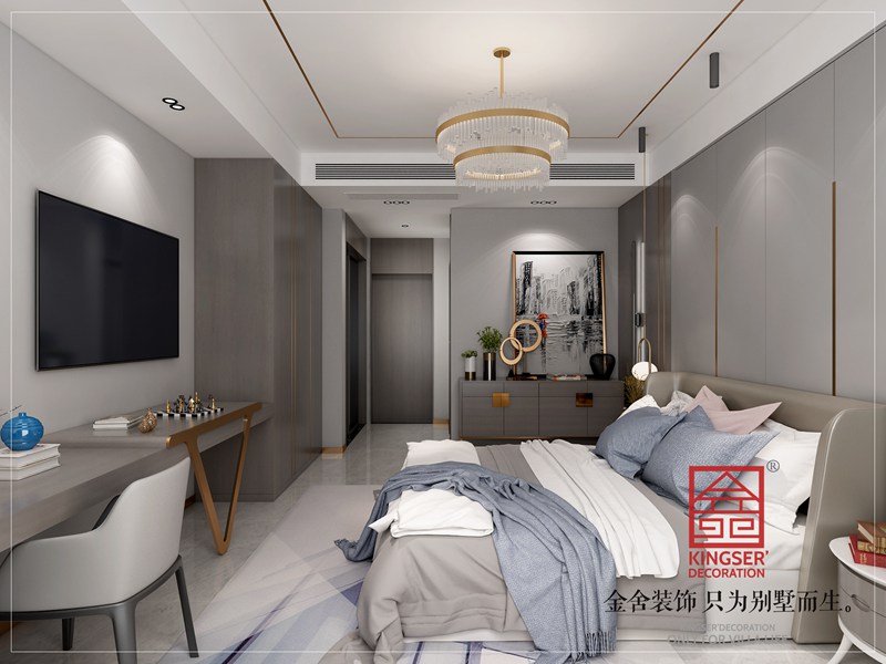 泰豐觀湖小區(qū)200平簡約風格臥室裝修圖片