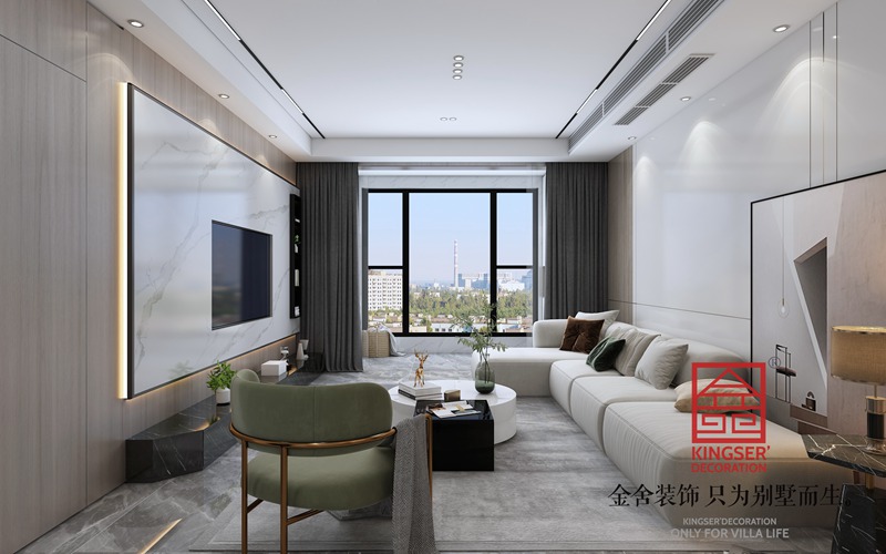 融創(chuàng)中心180平現(xiàn)代輕奢風格裝修設計