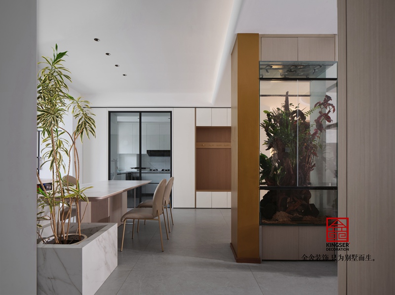 榮盛華府205㎡現(xiàn)代風格裝修完工實景圖